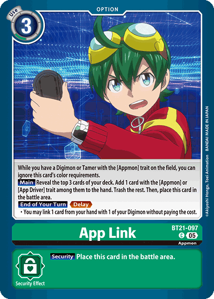 (097) Digimon TCG World Convergence Single: App Link (BT21-097) Common