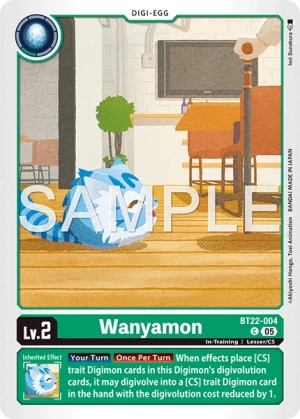 (004) Digimon TCG Cyber Eden Single: Wanyamon (BT22-004) Common