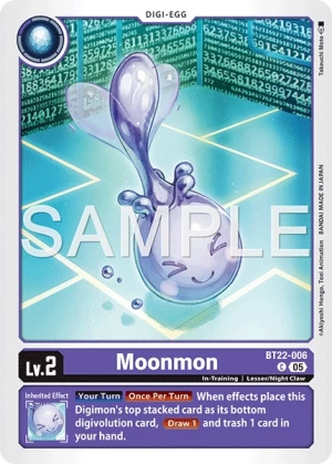 (006) Digimon TCG Cyber Eden Single: Moonmon (BT22-006) Common