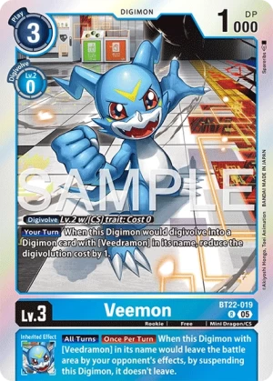 (019) Digimon TCG Cyber Eden Single: Veemon (BT22-019) Rare