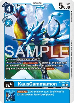 (020) Digimon TCG Cyber Eden Single: KausGammamon (BT22-020) Common