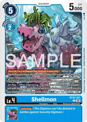 (021) Digimon TCG Cyber Eden Single: Shellmon (BT22-021) Common