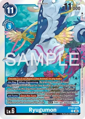 (027) Digimon TCG Cyber Eden Single: Ryugumon (BT22-027) Rare