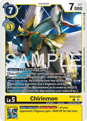 (037) Digimon TCG Cyber Eden Single: Chirinmon (BT22-037) Common