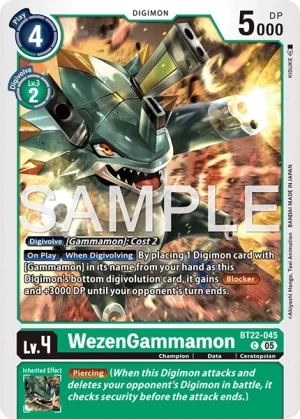 (045) Digimon TCG Cyber Eden Single: WezenGammamon (BT22-045) Common