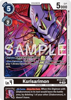 (057) Digimon TCG Cyber Eden Single: Kurisarimon (BT22-057) Common