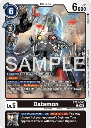 (060) Digimon TCG Cyber Eden Single: Datamon (BT22-060) Common