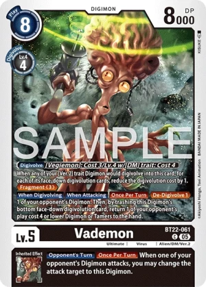 (061) Digimon TCG Cyber Eden Single: Vademon (BT22-061) Common
