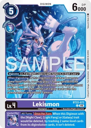 (072) Digimon TCG Cyber Eden Single: Lekismon (BT22-072) Common