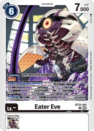 (081) Digimon TCG Cyber Eden Single: Eater Eve (BT22-081) Uncommon