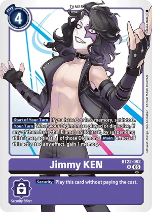 (092) Digimon TCG Cyber Eden Single: Jimmy KEN (BT22-092) (V.1) Uncommon
