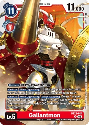 (014) Digimon TCG Hackers' Slumber Single: Gallantmon (BT23-014) Rare