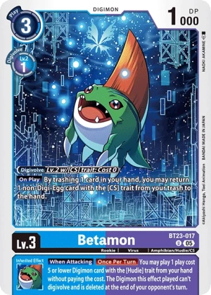 (017) Digimon TCG Hackers' Slumber Single: Betamon (BT23-017) Uncommon