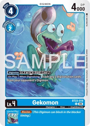 (019) Digimon TCG Hackers' Slumber Single: Gekomon (BT23-019) Common