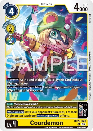 (028) Digimon TCG Hackers' Slumber Single: Coordemon (BT23-028) Uncommon