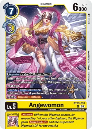 (031) Digimon TCG Hackers' Slumber Single: Angewomon (BT23-031) Uncommon