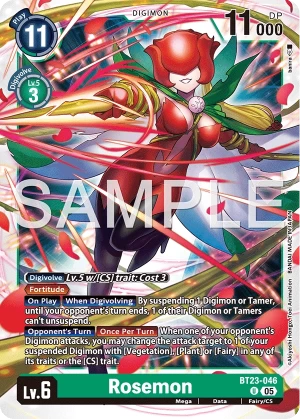 (046) Digimon TCG Hackers' Slumber Single: Rosemon (BT23-046) Uncommon