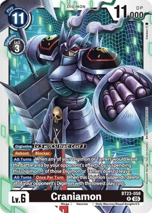 (058) Digimon TCG Hackers' Slumber Single: Craniamon (BT23-058) Rare