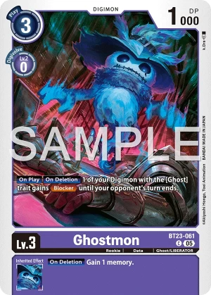 (061) Digimon TCG Hackers' Slumber Single: Ghostmon (BT23-061) Common