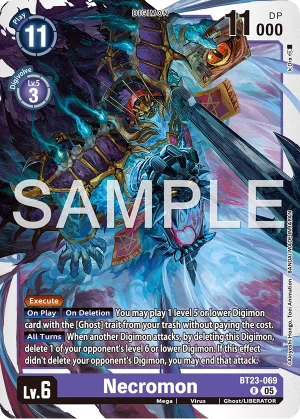 (069) Digimon TCG Hackers' Slumber Single: Necromon (BT23-069) Rare