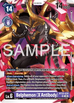 (070) Digimon TCG Hackers' Slumber Single: Belphemon (X Antibody) (BT23-070) (V.2) Alternative Art