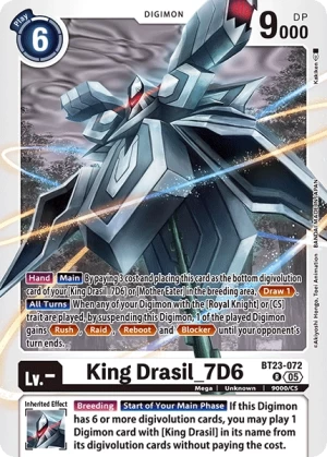 (072) Digimon TCG Hackers' Slumber Single: King Drasil_7D6 (BT23-072) Rare