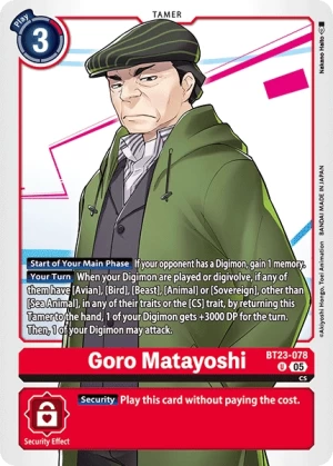 (078) Digimon TCG Hackers' Slumber Single: Goro Matayoshi (BT23-078) (V.1) Uncommon