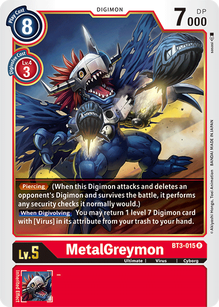 (BT3-015) Digimon TCG Release Special Booster v1.5 Single: MetalGreymon (BT3-015) Rare