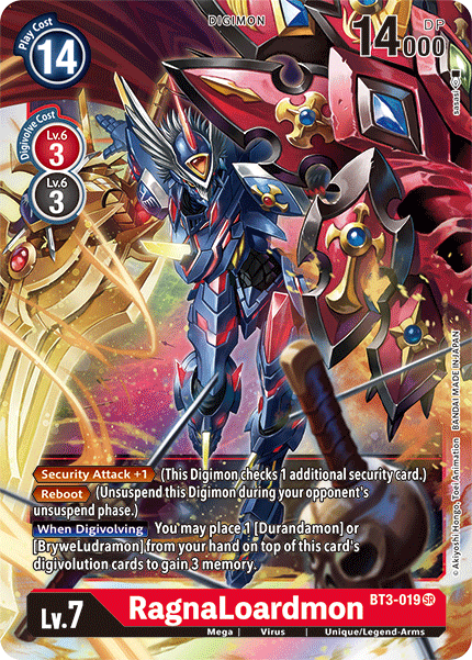 (BT3-019) Digimon TCG Release Special Booster v1.5 Single: RagnaLoardmon (BT3-019) (V.1) Super Rare