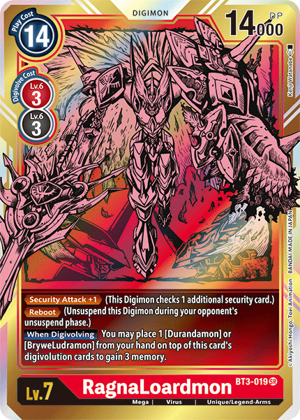 (BT3-019) Digimon TCG Release Special Booster v1.5 Single: RagnaLoardmon (BT3-019) (V.2) Alternative Art