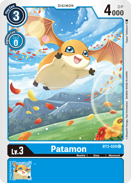 (BT3-020) Digimon TCG Release Special Booster v1.5 Single: Patamon (BT3-020) Common