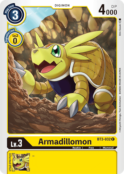 (BT3-032) Digimon TCG Release Special Booster v1.5 Single: Armadillomon (BT3-032) Common