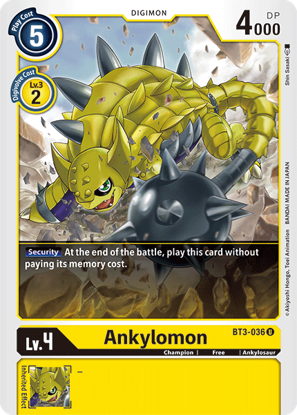 (BT3-036) Digimon TCG Release Special Booster v1.5 Single: Ankylomon (BT3-036) Uncommon