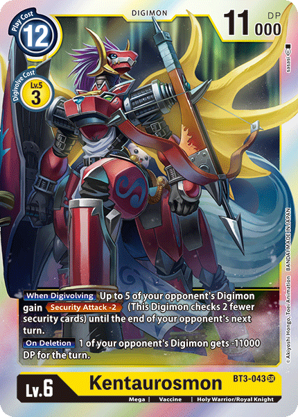 (BT3-043) Digimon TCG Release Special Booster v1.0 Single: Kentaurosmon (BT3-043) (V.1) Super Rare