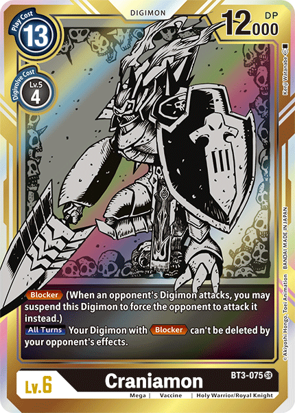 (BT3-075) Digimon TCG Release Special Booster v1.5 Single: Craniamon (BT3-075) (V.2) Alternative Art