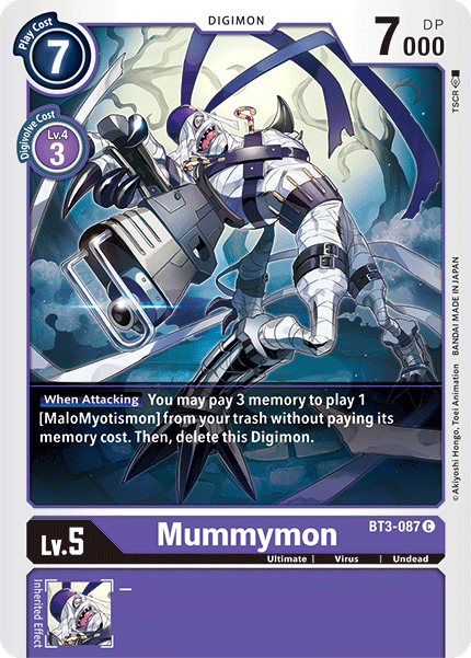(BT3-087) Digimon TCG Release Special Booster v1.5 Single: Mummymon (BT3-087) Common