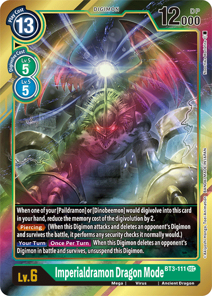 (BT3-111) Digimon TCG Release Special Booster v1.5 Single: Imperialdramon Dragon Mode (BT3-111) (V.2) Alternative Art