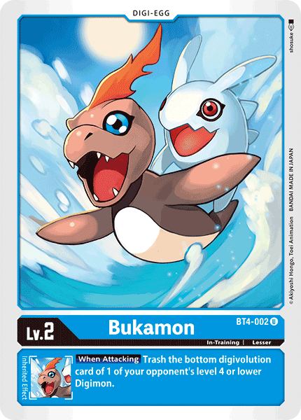 (002) Digimon TCG Great Legend Single: Bukamon (BT4-002) Uncommon