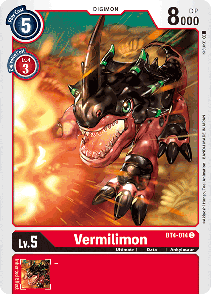 (014) Digimon TCG Great Legend Single: Vermilimon (BT4-014) Common