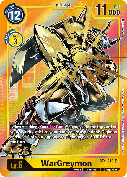 (048) Digimon TCG Great Legend Single: WarGreymon (BT4-048) (V.2) Alternative Art