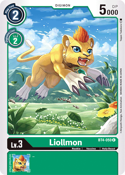 (050) Digimon TCG Great Legend Single: Liollmon (BT4-050) Common