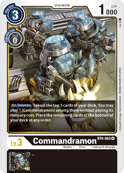 (063) Digimon TCG Great Legend Single: Commandramon (BT4-063) Rare