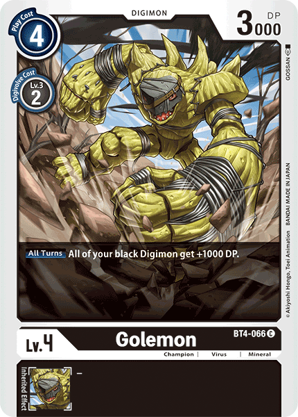 (066) Digimon TCG Great Legend Single: Golemon (BT4-066) Common