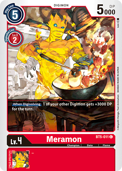 (011) Digimon TCG Battle Of Omni Single: Meramon (BT5-011) Common