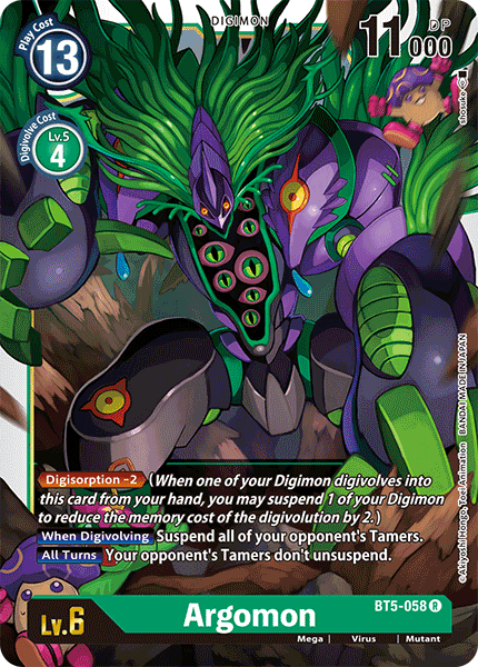 (058) Digimon TCG Battle Of Omni Single: Argomon (BT5-058) Rare