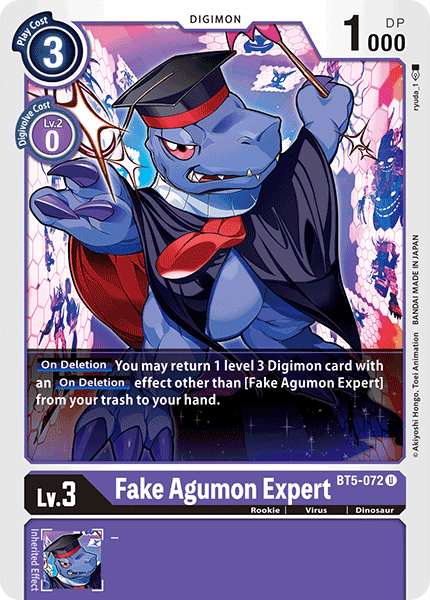 (072) Digimon TCG Battle Of Omni Single: Fake Agumon Expert (BT5-072) Uncommon