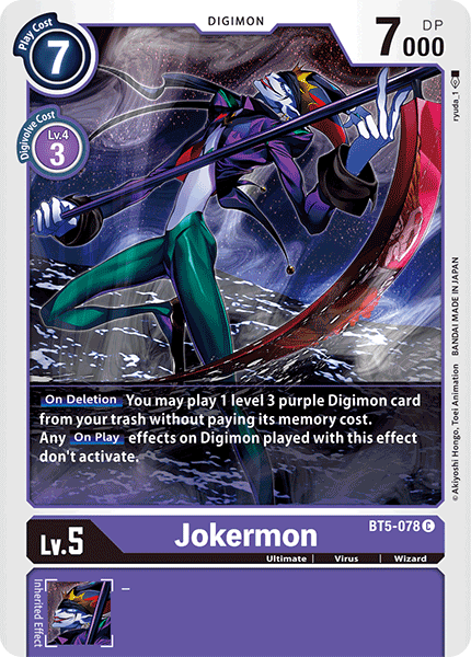 (078) Digimon TCG Battle Of Omni Single: Jokermon (BT5-078) Common