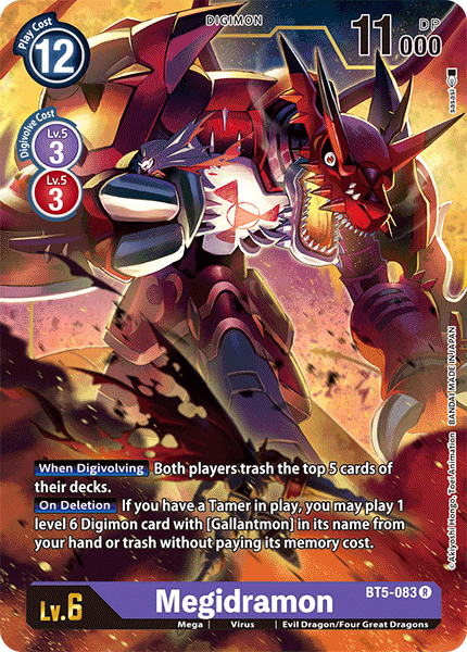(083) Digimon TCG Battle Of Omni Single: Megidramon (BT5-083) Rare