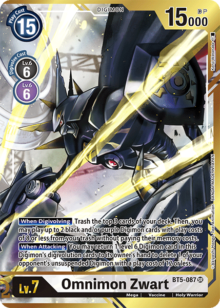 (087) Digimon TCG Battle Of Omni Single: Omnimon Zwart (BT5-087) (V.2) Alternative Art