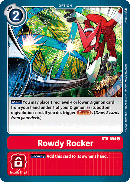 (094) Digimon TCG Battle Of Omni Single: Rowdy Rocker (BT5-094) Common